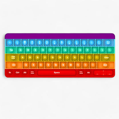 Rainbow Fidget Keyboard Stress Relief Sensory Toy Anti Anxiety Click Toy for Kids Adults Classroom Home Travel