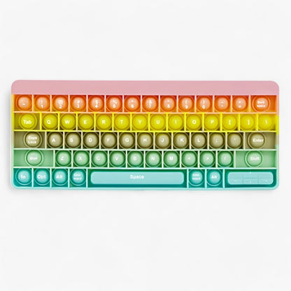Rainbow Fidget Keyboard Stress Relief Sensory Toy Anti Anxiety Click Toy for Kids Adults Classroom Home Travel