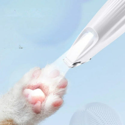 Rechargeable Cordless Pet Paw Trimmer LED Light Precision Grooming Clipper