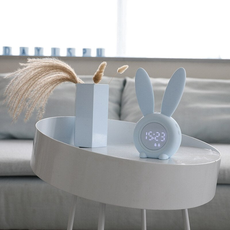 Rechargeable LED Digital Alarm Clock Wide Display Flush Button Design