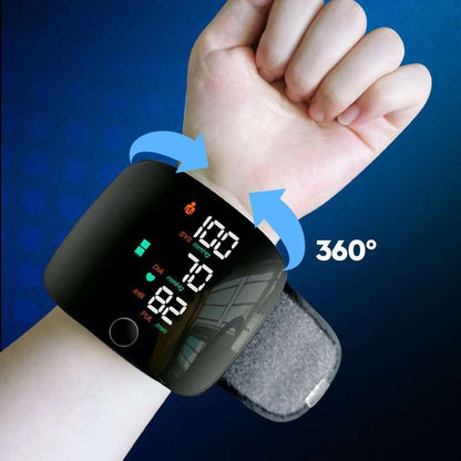 Rechargeable Wrist Blood Pressure Monitor Voice Guidance LCD Display