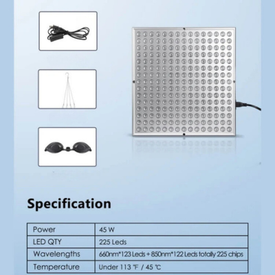 Red Infrared Light Therapy Lamp LED Skin Care Panel