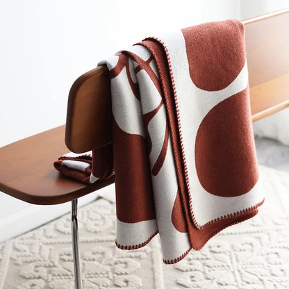Reversible Nordic Style Acrylic Throw Blanket Cozy Warm Living Room Bedroom