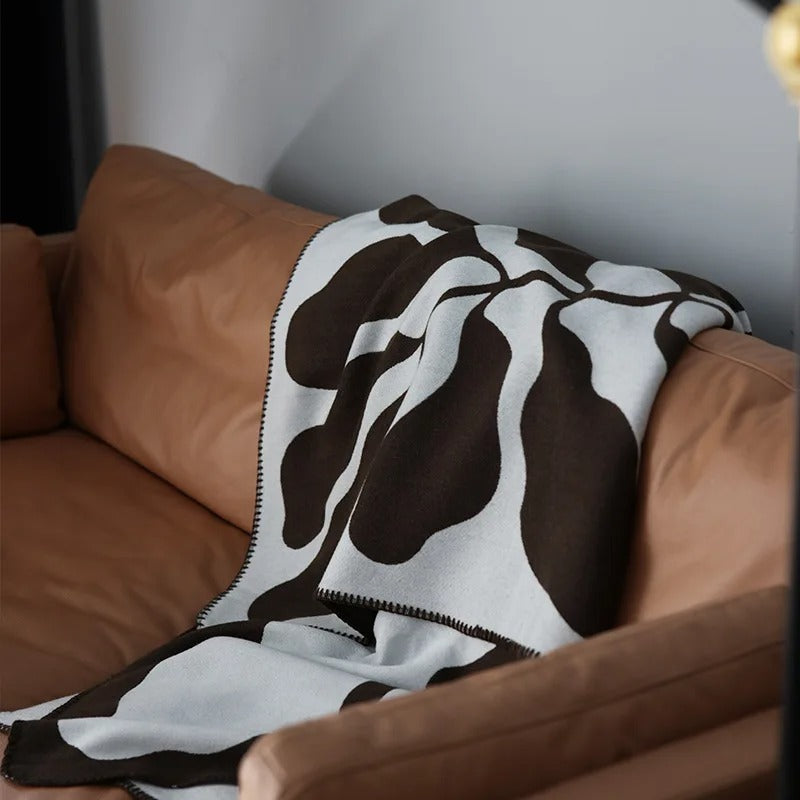 Reversible Nordic Style Acrylic Throw Blanket Cozy Warm Living Room Bedroom