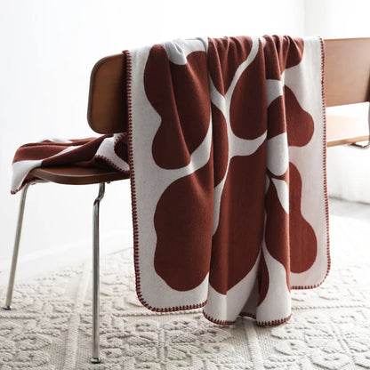 Reversible Nordic Style Acrylic Throw Blanket Cozy Warm Living Room Bedroom