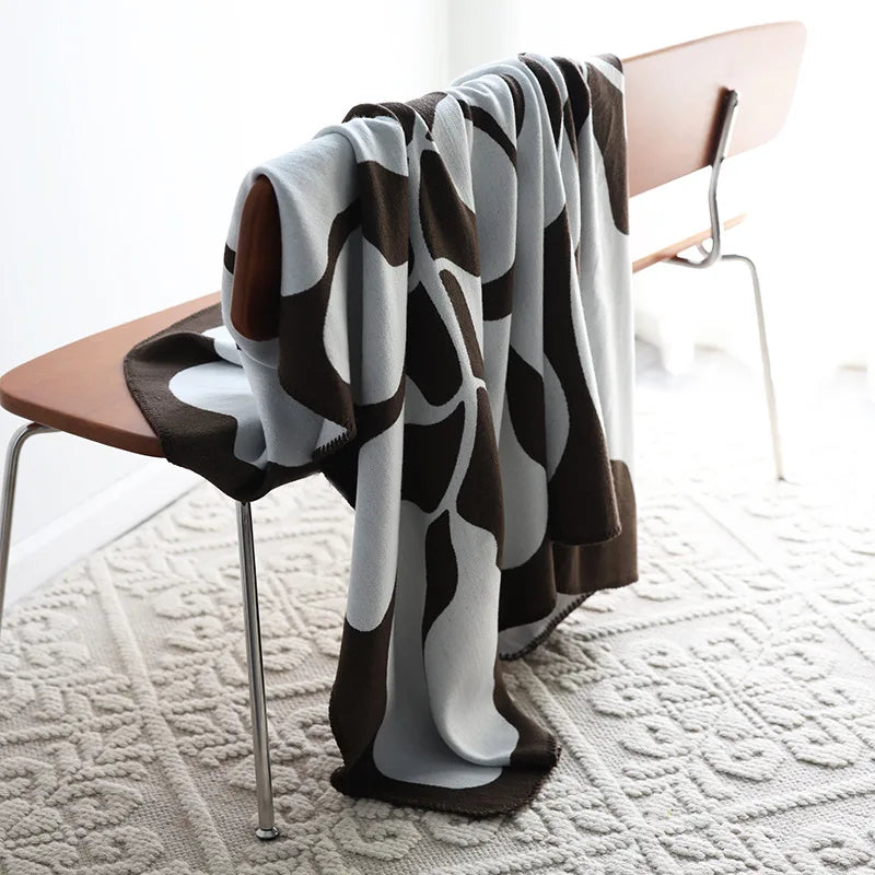 Reversible Nordic Style Acrylic Throw Blanket Cozy Warm Living Room Bedroom