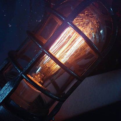 Rocket Lamp Handmade Industrial Vintage Table Lamp with Edison Bulb