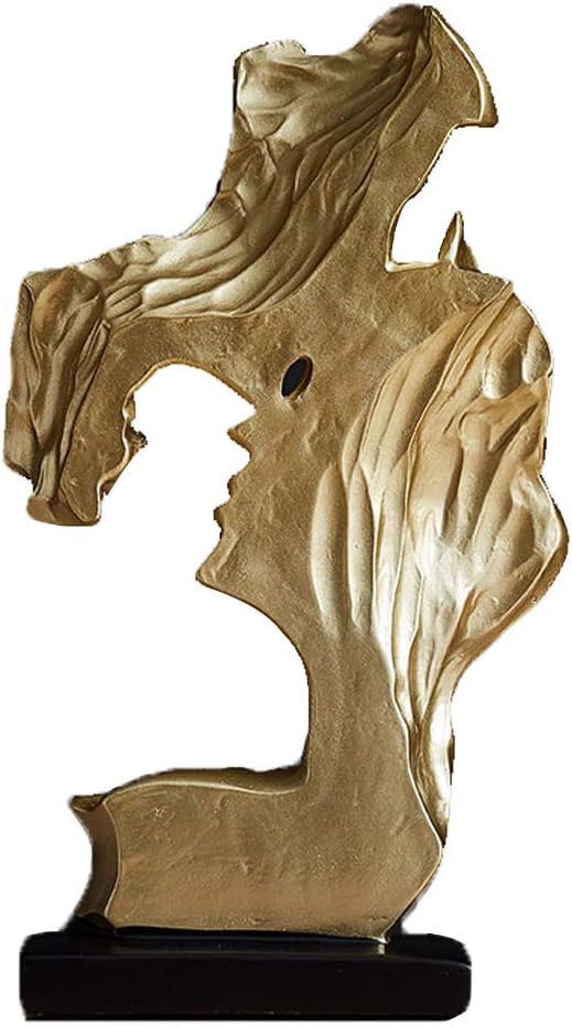 Romantic Couple Kiss Sculpture Modern Love Statue Decorative Figurine for Living Room Home Decor