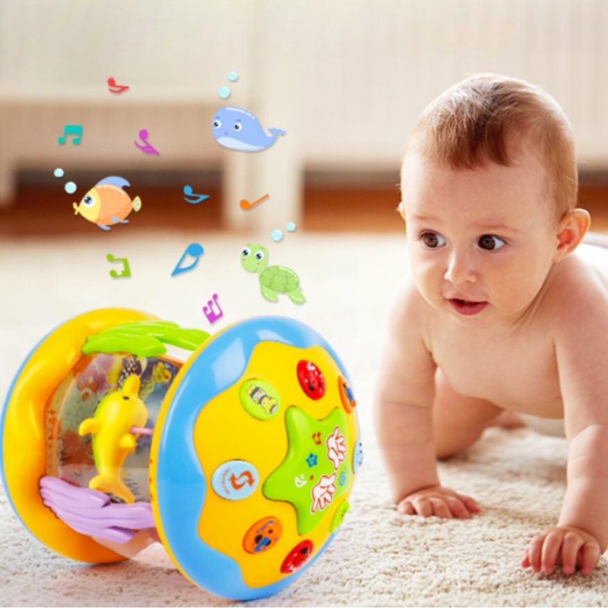 Rotating Baby Toy with Ocean Theme Music and Light Projection