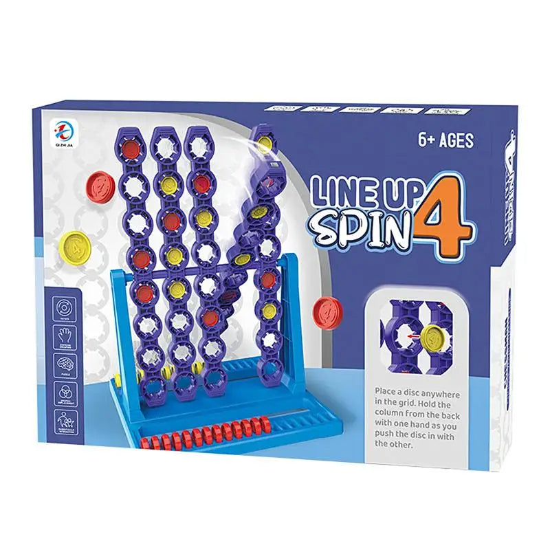 Rotating Connect Four Board Game Strategy Family Game with Twist Segments