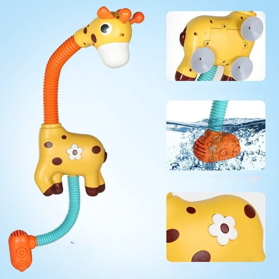 Rotating Giraffe Bath Spray Toy With Shower And Fountain Play