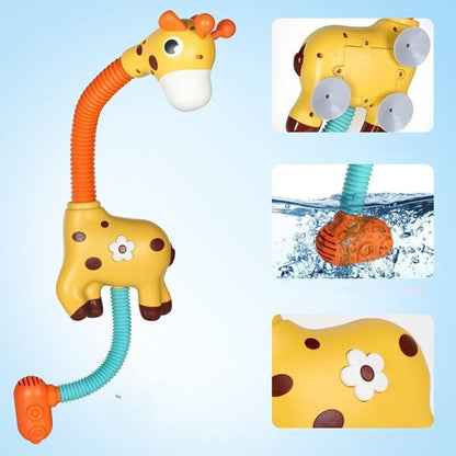 Rotating Giraffe Bath Spray Toy With Shower And Fountain Play