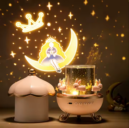 Rotating Star Projector Night Light with Bluetooth Speaker Remote Control Dream Sky Lamp