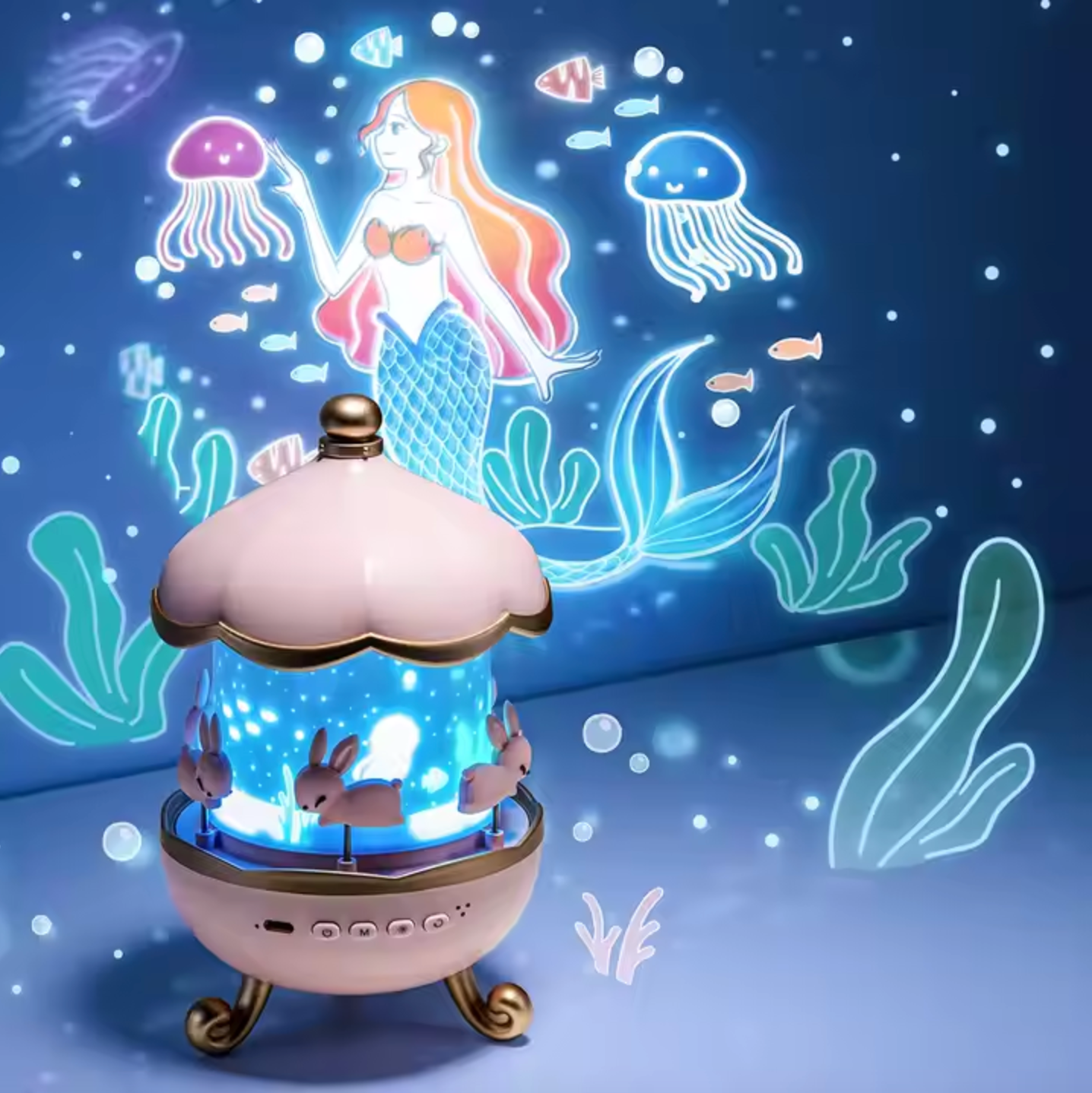 Rotating Star Projector Night Light with Bluetooth Speaker Remote Control Dream Sky Lamp