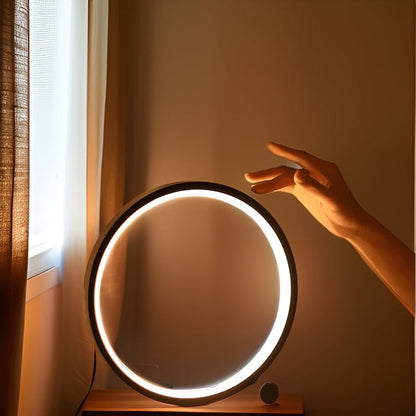 Round LED Table Lamp – Modern Aluminium Design with Soft Ambient Light
