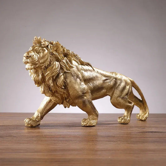 RoyalPride Gold Lion Sculpture Symbol of Courage and Strength Decorative Art