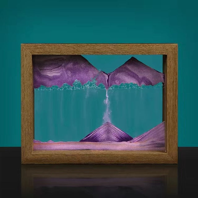 Sandscape Solid Wood 3D Rotating Liquid Sand Art Creative Home and Office Decor