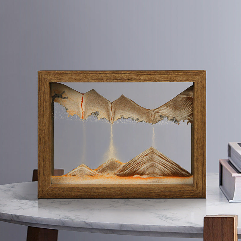 Sandscape Solid Wood 3D Rotating Liquid Sand Art Creative Home and Office Decor