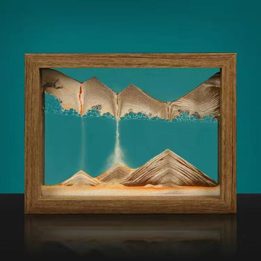 Sandscape Solid Wood 3D Rotating Liquid Sand Art Creative Home and Office Decor