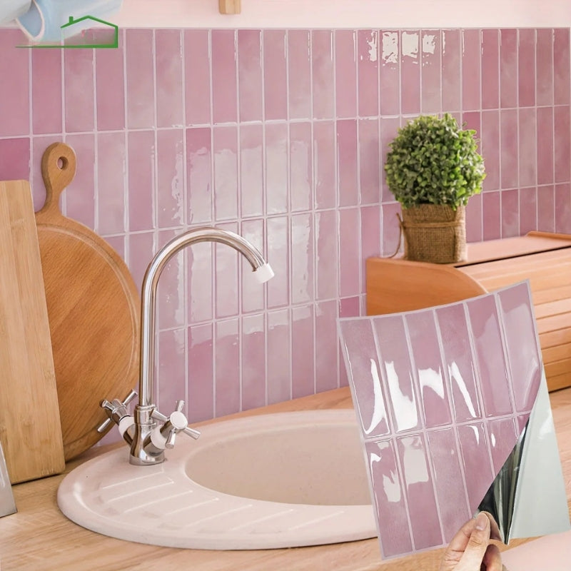 Self Adhesive 3D Wall Tile Stickers Waterproof Peel and Stick Tile Backsplash Wall Decor