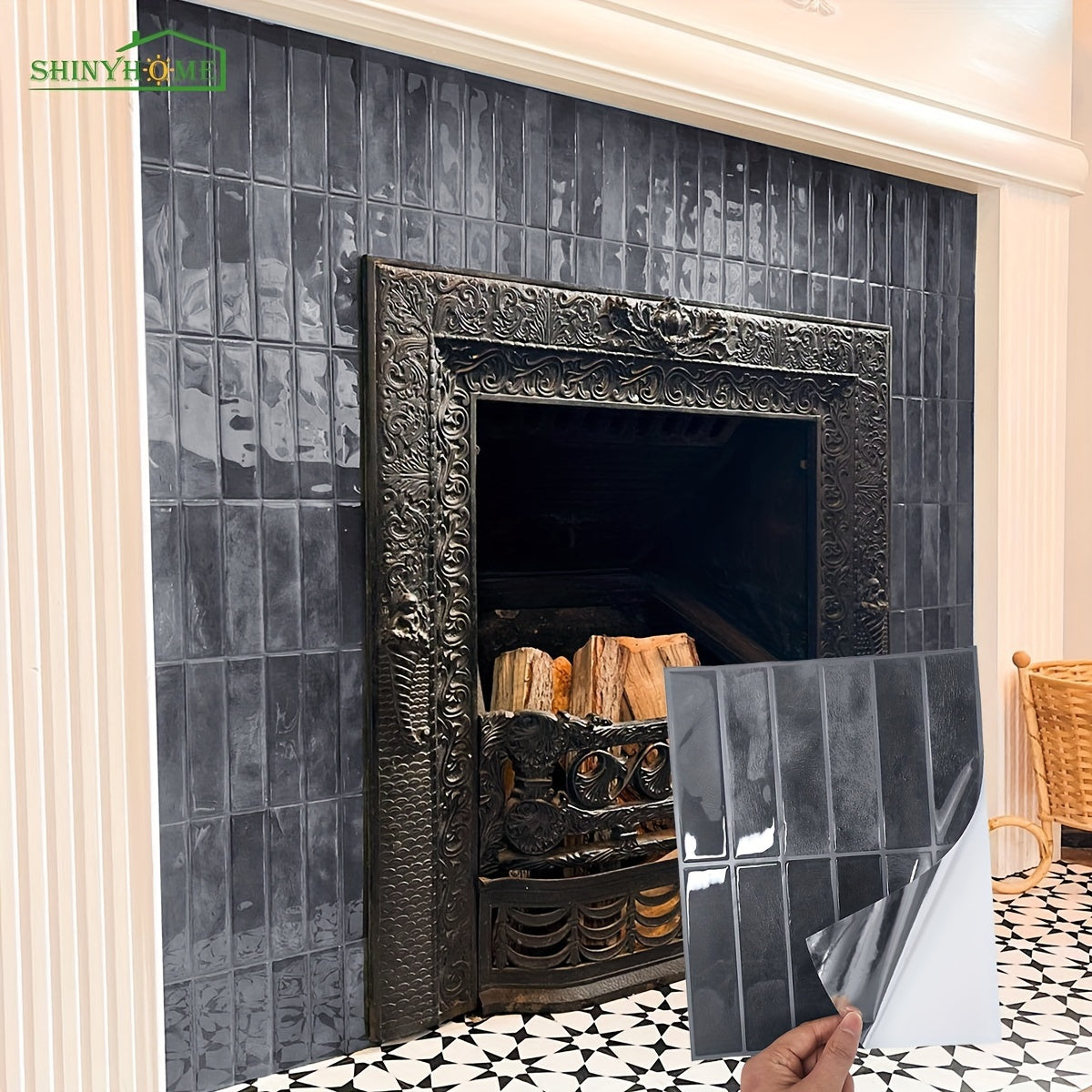Self Adhesive 3D Wall Tile Stickers Waterproof Peel and Stick Tile Backsplash Wall Decor
