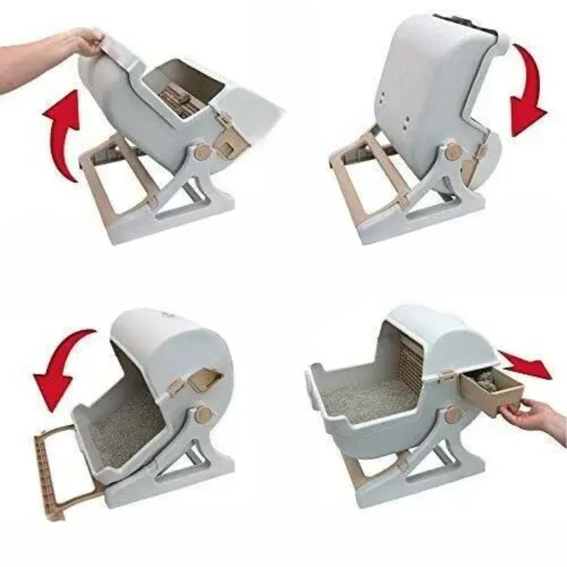 Self-Cleaning Cat Litter Box Smart Hygiene System Drawer Waste Tray