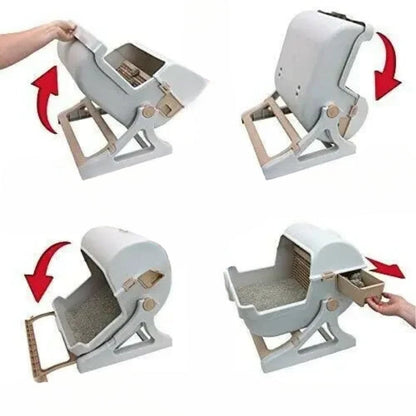 Self-Cleaning Cat Litter Box Smart Hygiene System Drawer Waste Tray