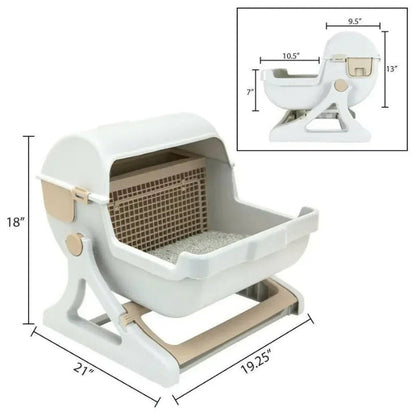 Self-Cleaning Cat Litter Box Smart Hygiene System Drawer Waste Tray