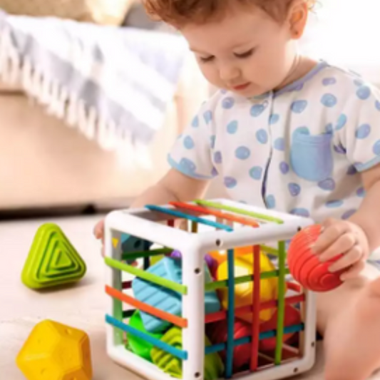 Shape Sorting Cube Early Learning Toy Compact Educational Design