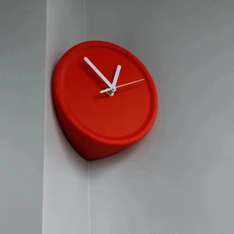 Silent Corner Wall Clock Stylish No Drill Quiet Clock for Home