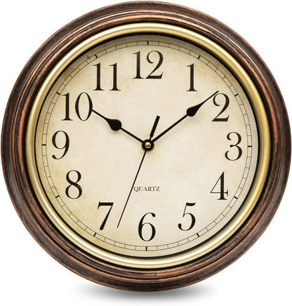 Silent Wall Clock Classic Round Frame Clear Dial Display