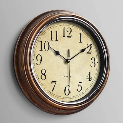 Silent Wall Clock Classic Round Frame Clear Dial Display