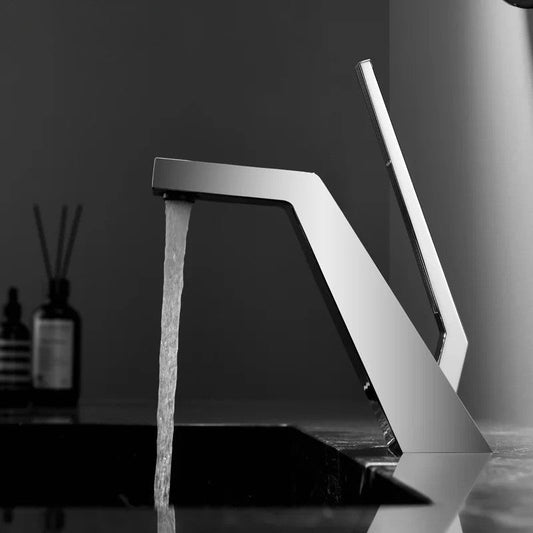 Single Handle Bathroom Sink Faucet Modern Curved Basin Mixer Tap