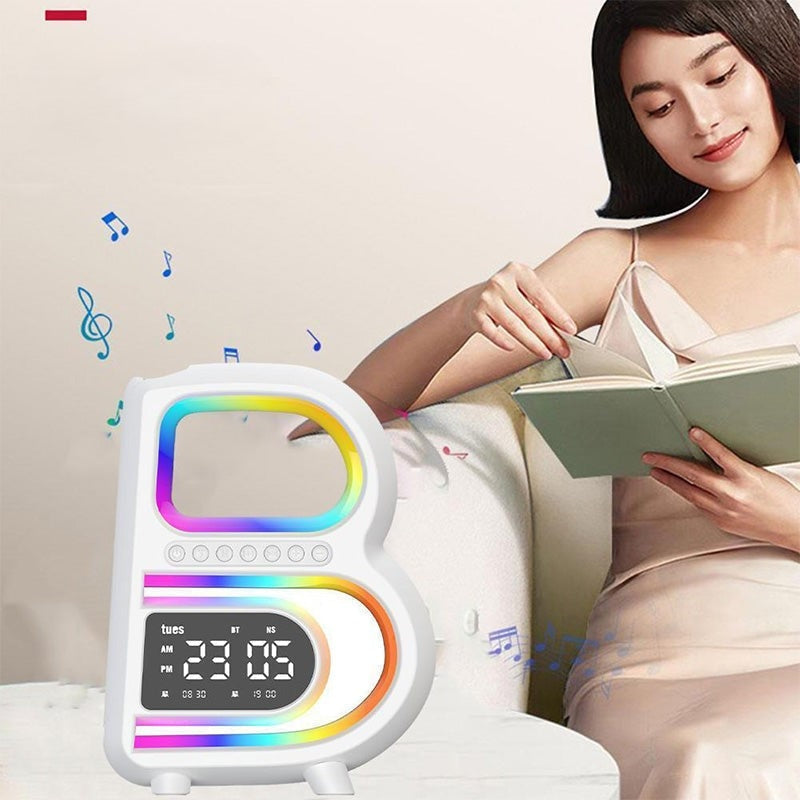 Smart Alarm Clock with RGB Light Bluetooth Speaker Touch Control Bedside Clock