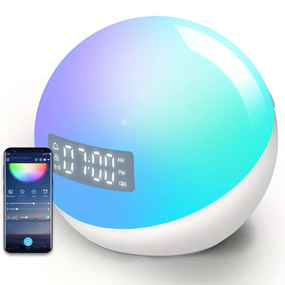 Smart Sunrise Alarm Clock Light with App Control and Dimmable LED