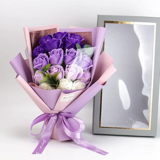 Soap Rose Bouquet Realistic Scented Flower Gift Bouquet Romantic Decorative Roses