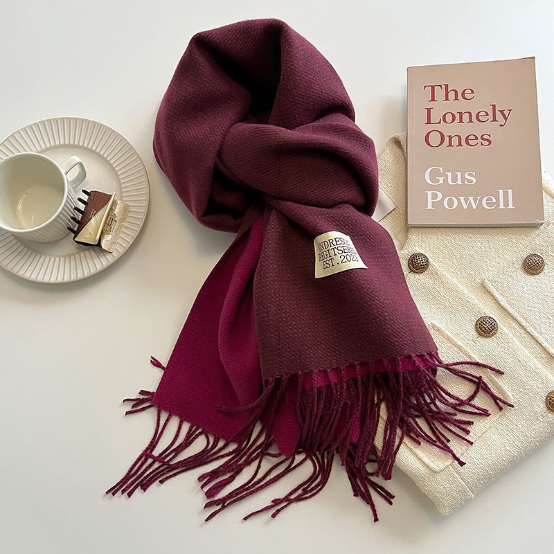 Soft Double Sided Scarf Cashmere Feel Winter Wrap