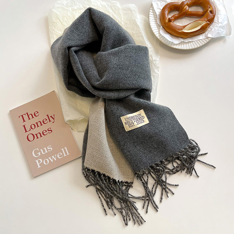 Soft Double Sided Scarf Cashmere Feel Winter Wrap