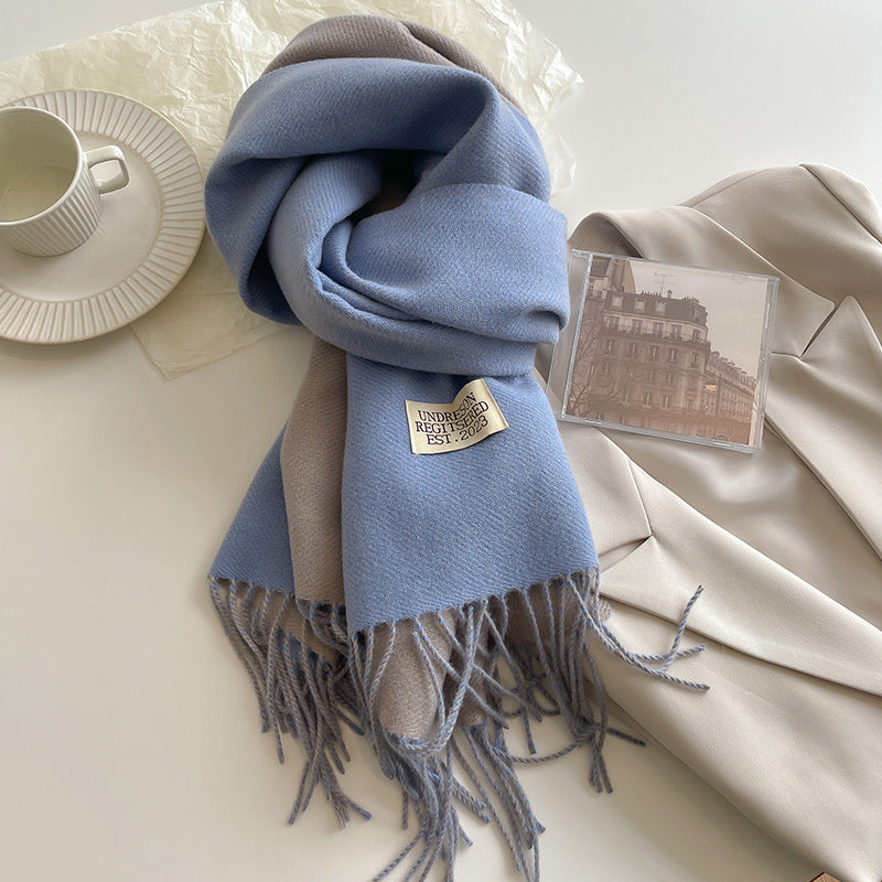 Soft Double Sided Scarf Cashmere Feel Winter Wrap