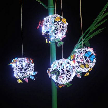 Solar LED Garden Globe Light Waterproof Outdoor Decorative Butterfly Lamp