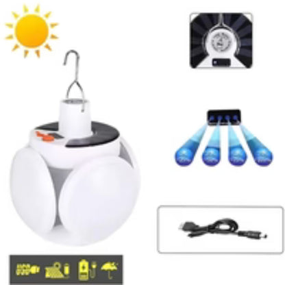 Solar Outdoor Camping Lantern USB Rechargeable Waterproof LED Emergency Light
