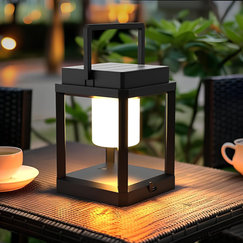 Solar Outdoor Lantern Adjustable Brightness USB Rechargeable Garden Light