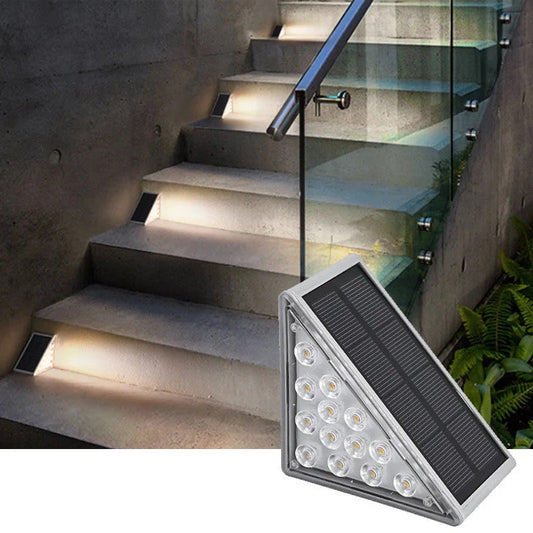 Solar Outdoor Stair Lights Automatic Step Pathway Lighting