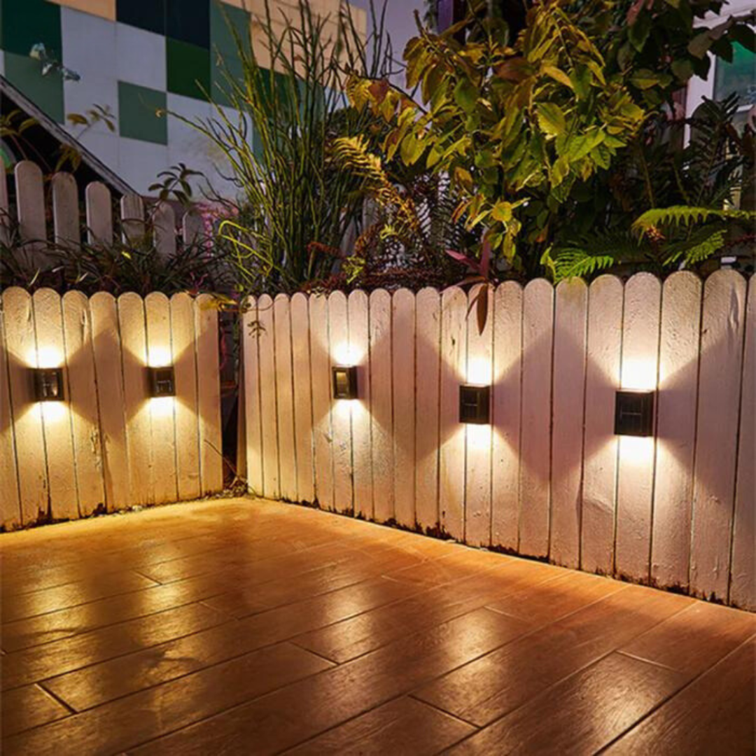 Solar Outdoor Wall Lights Waterproof Wireless Solar Garden Lights for Patio Yard Fence Lighting