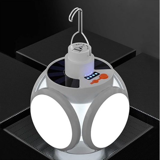 Solar Rechargeable Outdoor Light with USB Charging Waterproof Camping Emergency LED Lamp