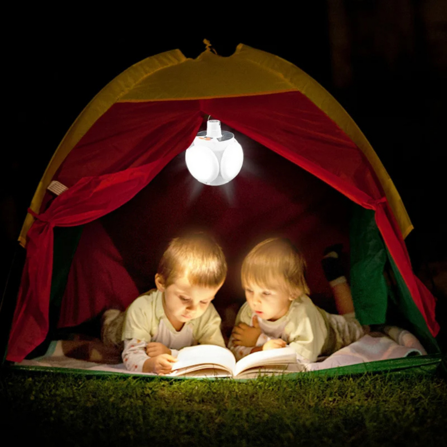 Solar Rechargeable Outdoor Light with USB Charging Waterproof Camping Emergency LED Lamp