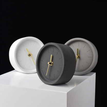 SolidHour Nordic Cement Desk Clock Modern Minimalist Table Clock