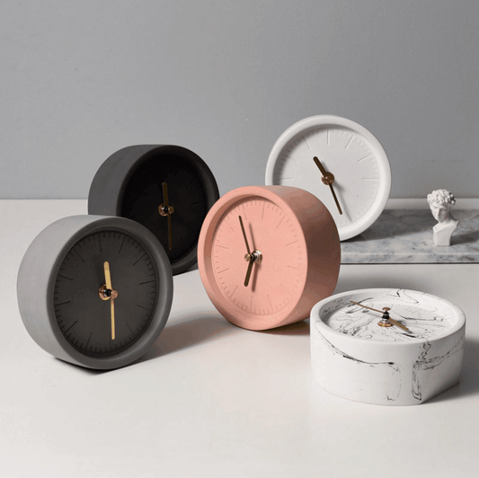 SolidHour Nordic Cement Desk Clock Modern Minimalist Table Clock