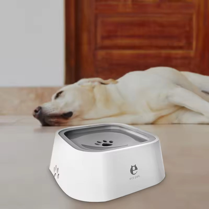 Splash-Proof Floating Dog Water Bowl Slow Feeder No-Spill Pet Drinking Bowl