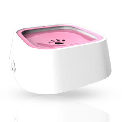 Splash-Proof Floating Dog Water Bowl Slow Feeder No-Spill Pet Drinking Bowl
